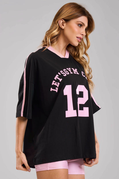 Camiseta Athletic Oversize negra