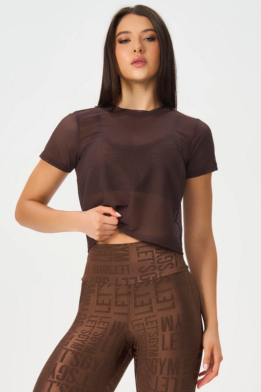 Blusa Box MC Screen Coffee