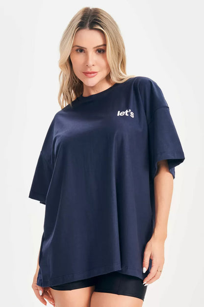 Blusa Oversize Only Limit azul marino
