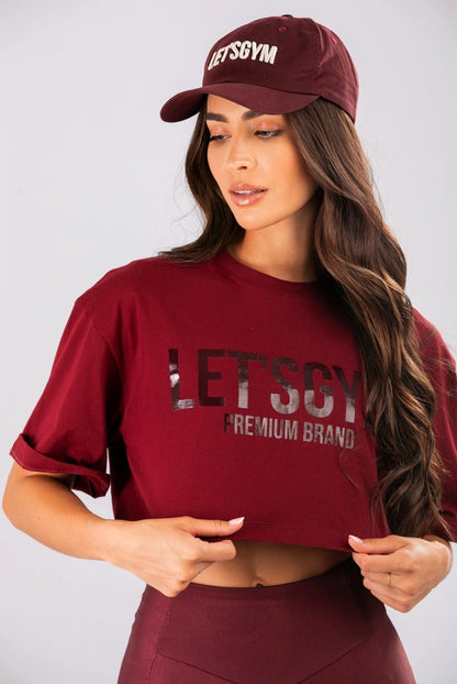 Cropped Brand Up Burgundy