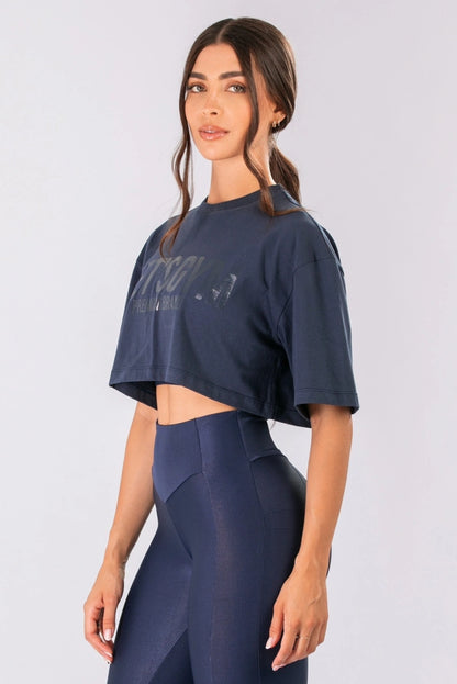 Cropped Brand Up Azul Navy